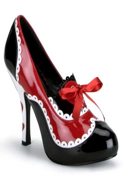 Black Red White Queen Of Hearts Platform