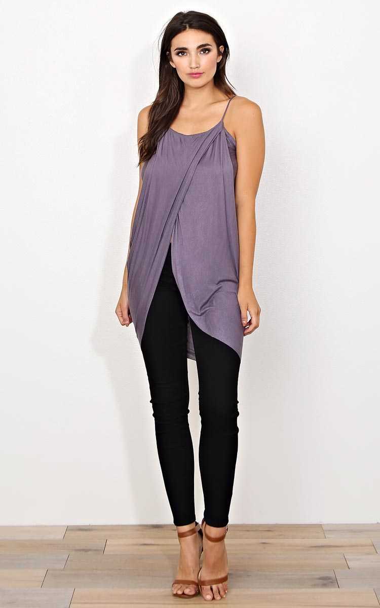 Rosie Tulip Cut Knit Tunic - - Dusty Plum in Size by Styles For Less