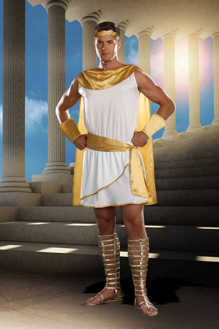 4 PC. Hes A God Greek Mens Costume