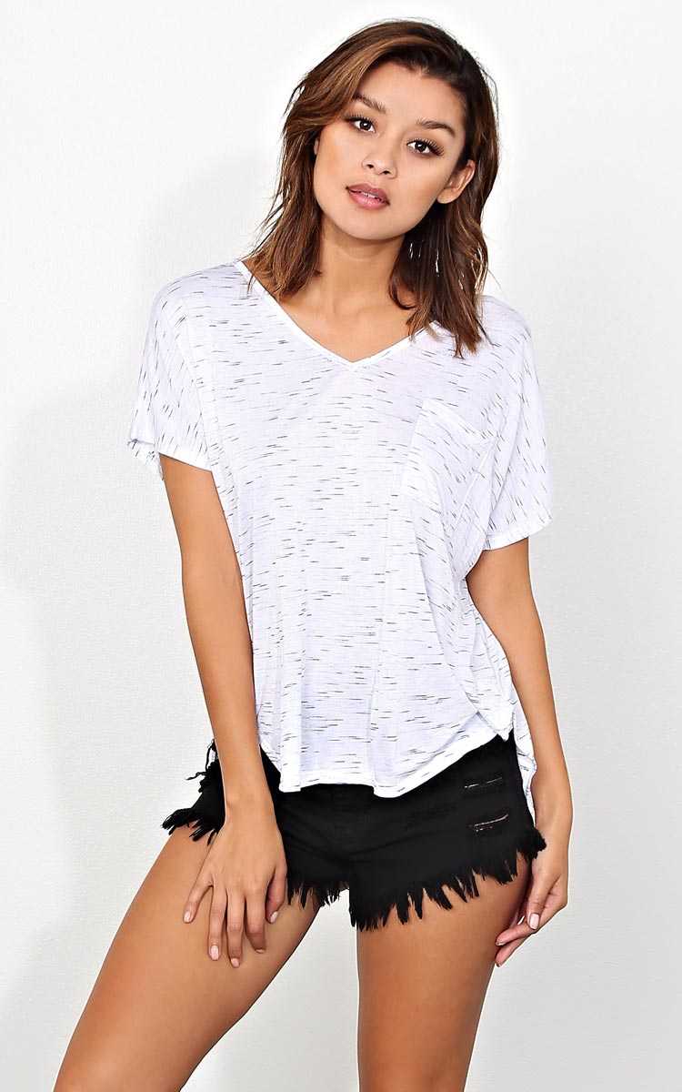 Outta This World Knit Top - LGE - White/Black in Size Large by Styles For Less