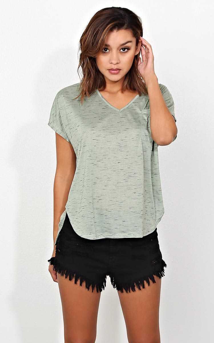 In Another Galaxy Knit Top - LGE - Olive Combo in Size Large by Styles For Less