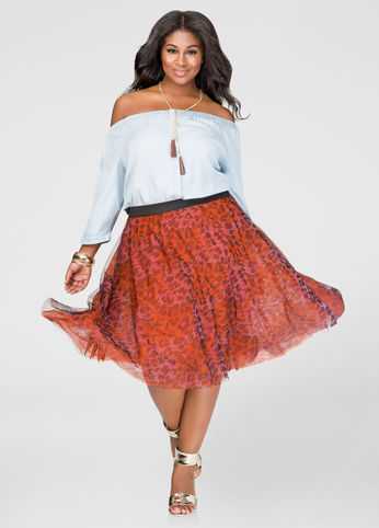 Animal Print Tulle Skirt