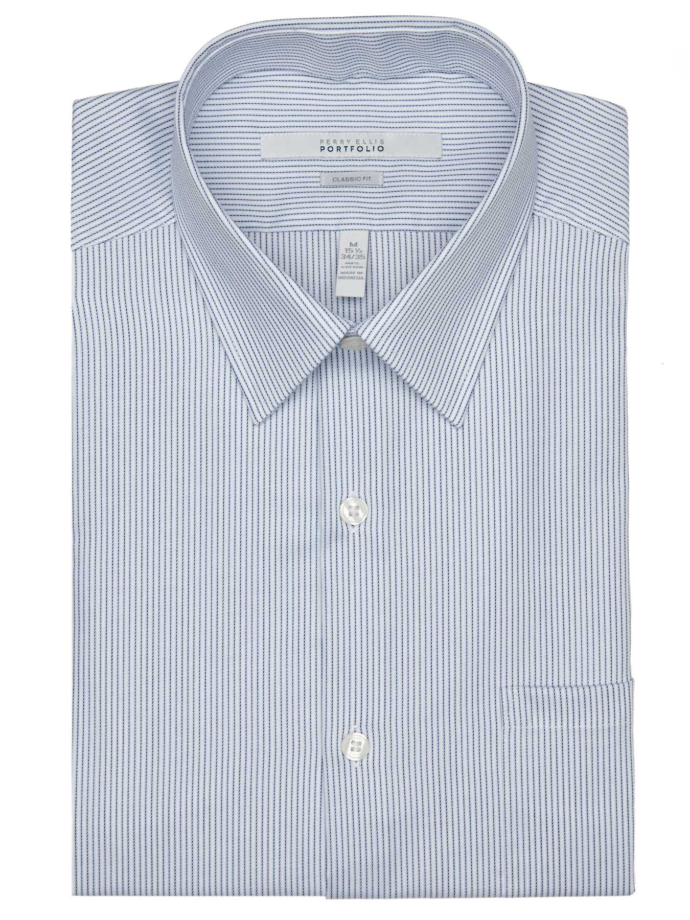 Perry Ellis Classic Fit Mini Stripe Portfolio Dress Shirt