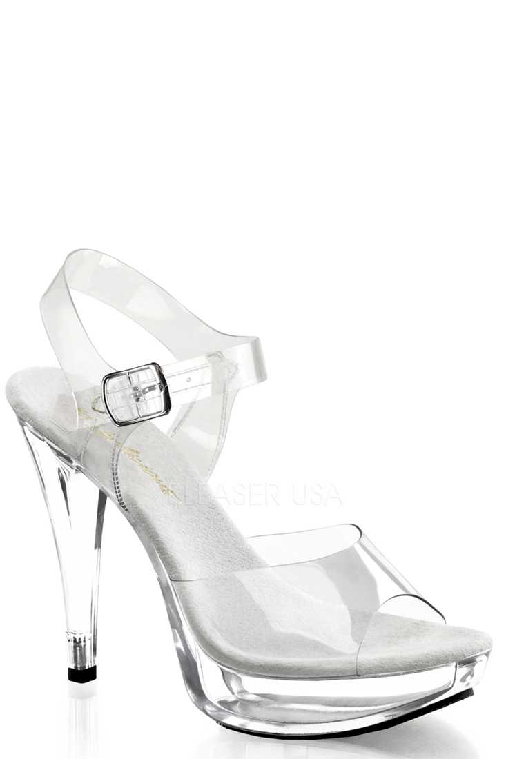 Clear Strappy Platform High Heels PVC