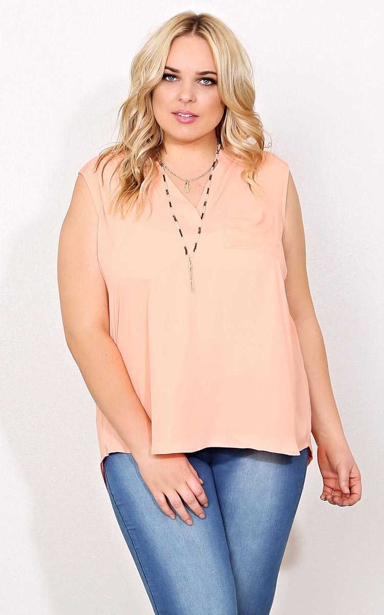 Plus Size Wonderful Time Woven Tank - Peach in Size by Styles For Less