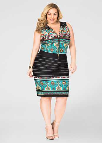 Striped Paisley Border Skirt