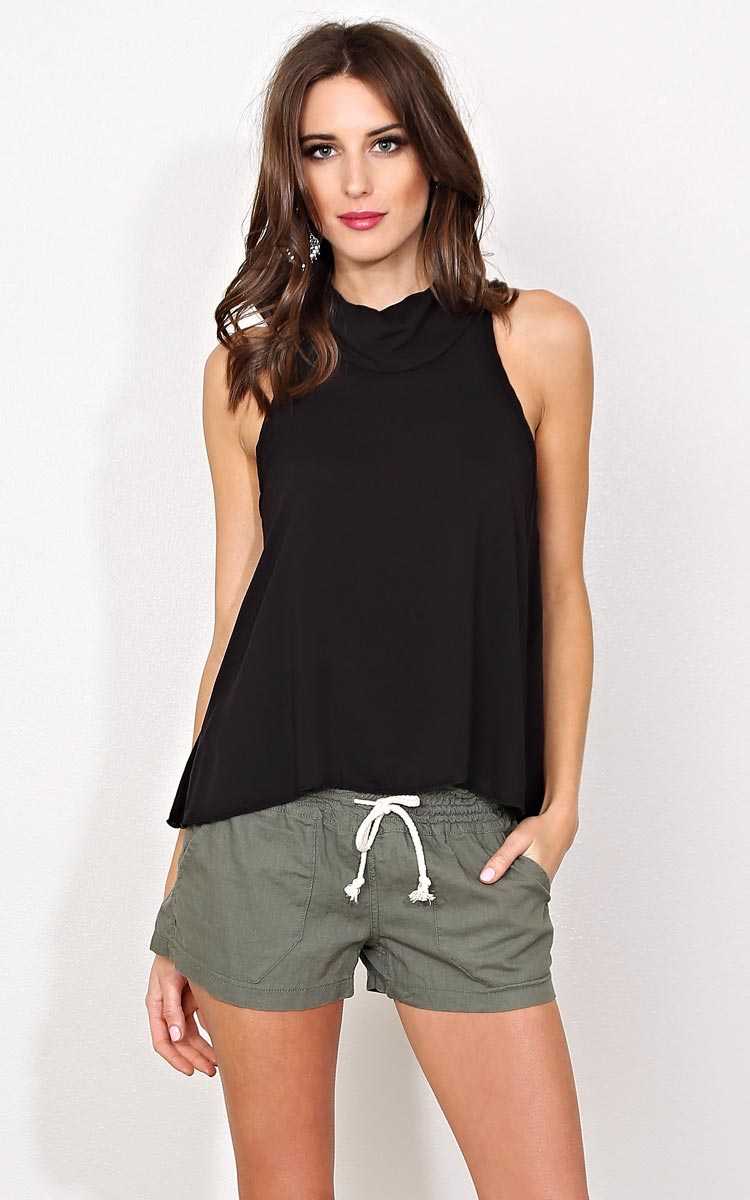 Something Wonderful Woven Tank - Black in Size by Styles For Less