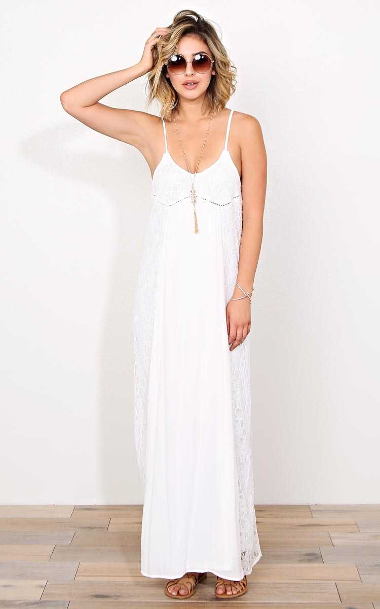Justice Woven Maxi Dress - - Ivry/Natrl in Size by Styles For Less