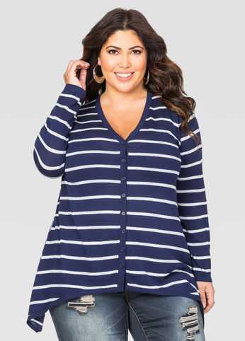 Striped Sharkbite Cardigan