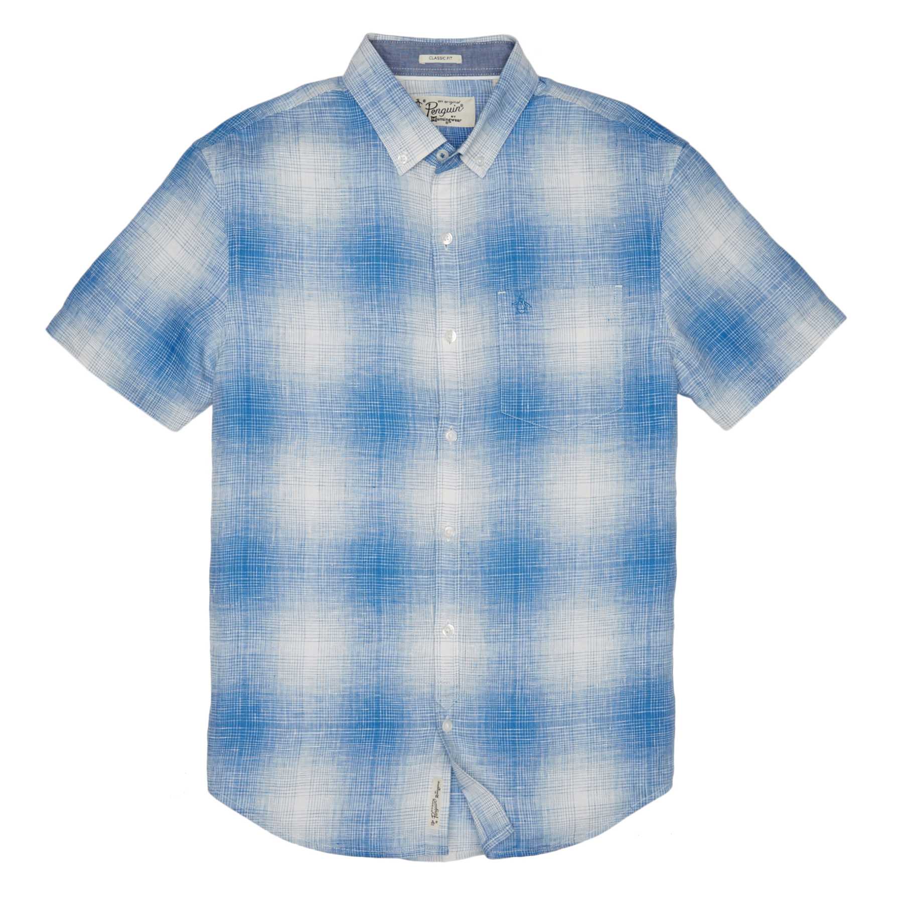 Original Penguin CLASSIC FIT GRADIENT PLAID LINEN SHIRT