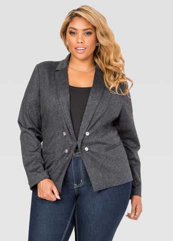 Tweed Double Breasted Blazer