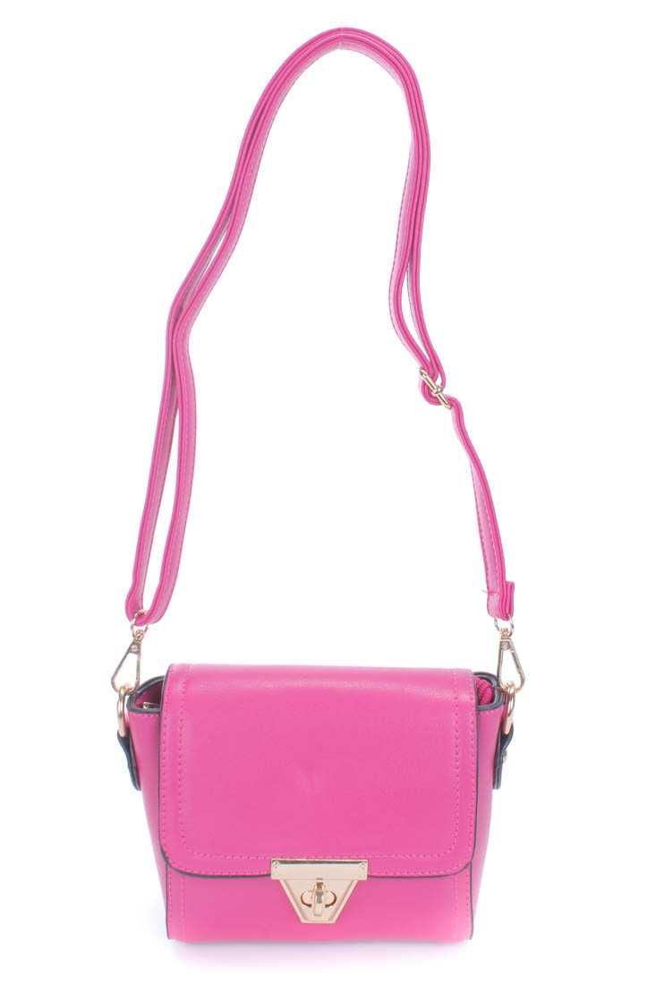 Fuchsia Faux Leather Mini Handbag