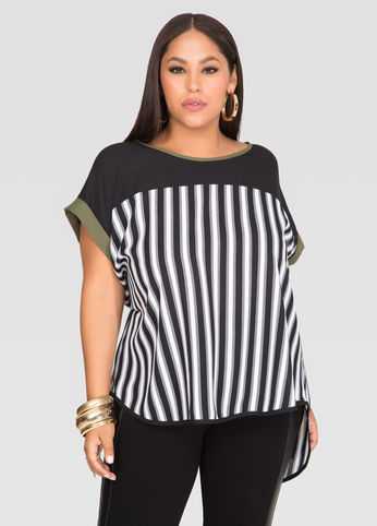 Striped Cross Back Tee