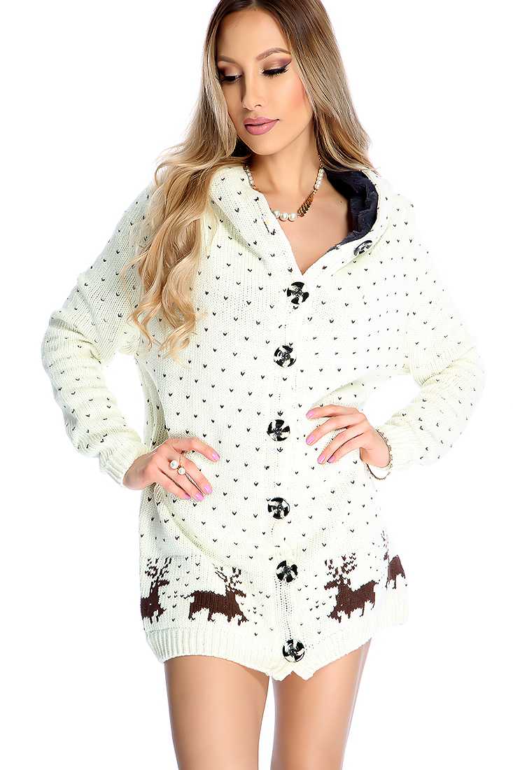Cream Long Sleeve Plush Lined Knitted Oversized Sweater