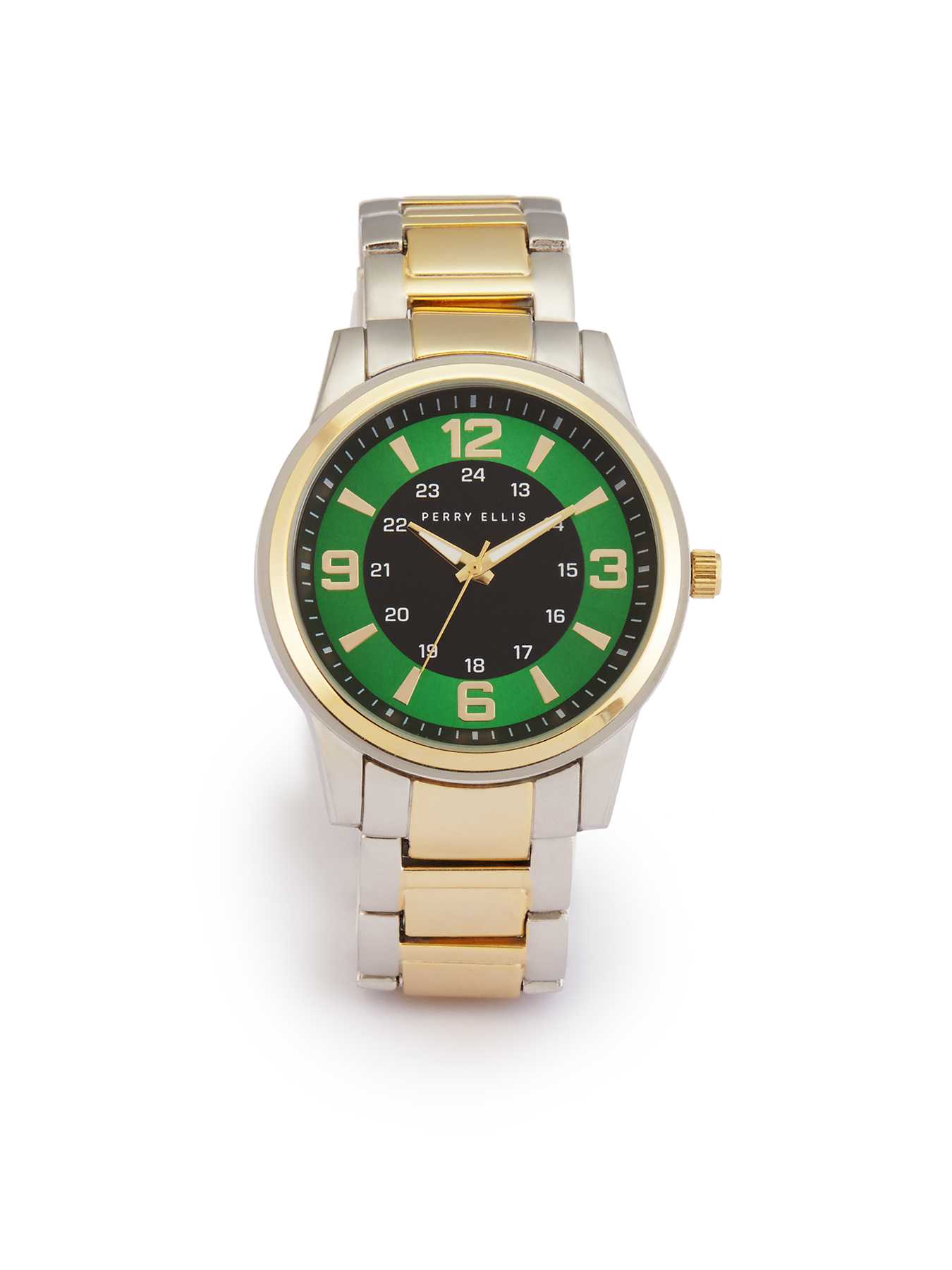Perry Ellis Two Tone Green Face Watch