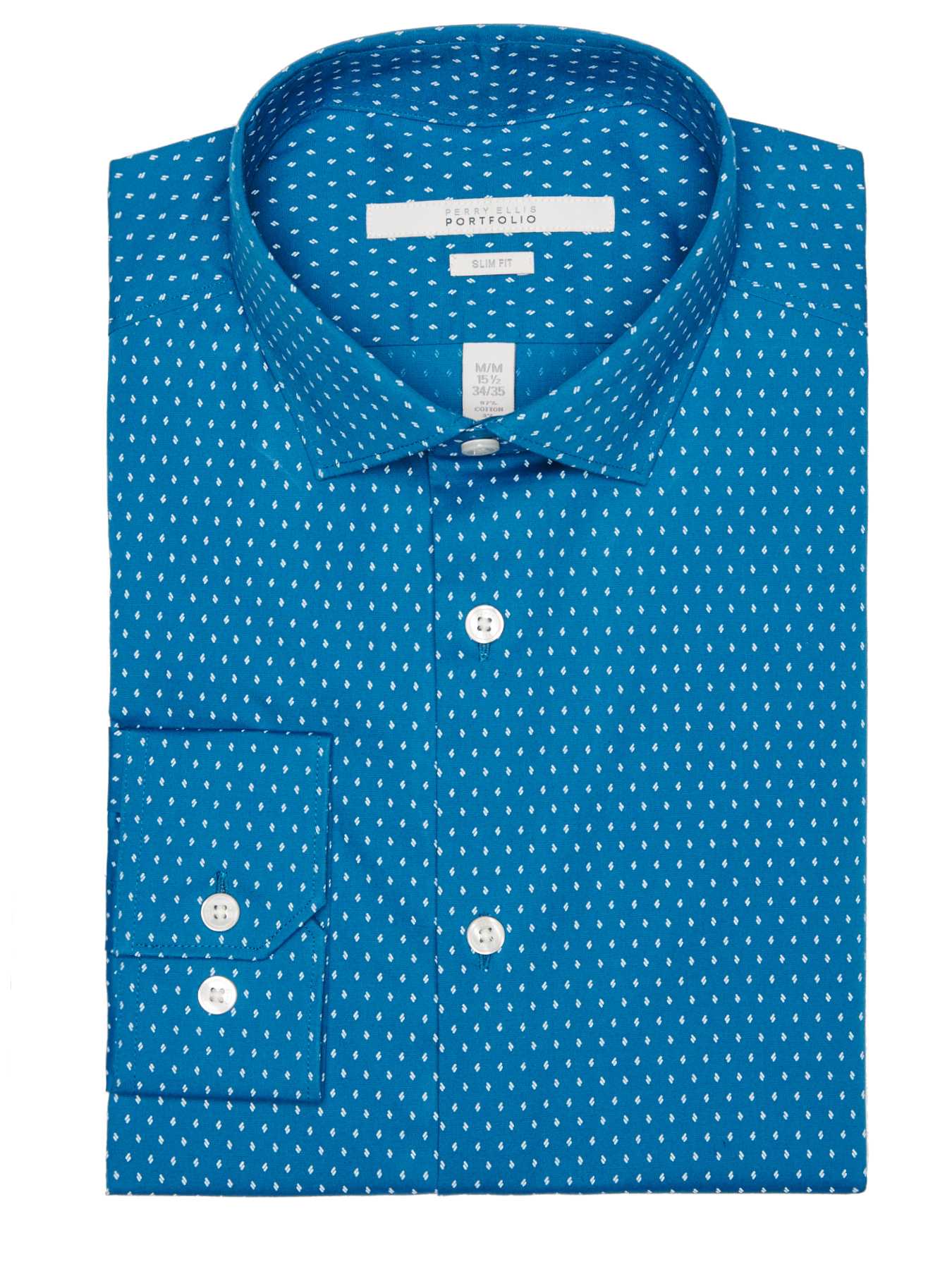 Perry Ellis Slim Fit Equal Sign Dress Shirt