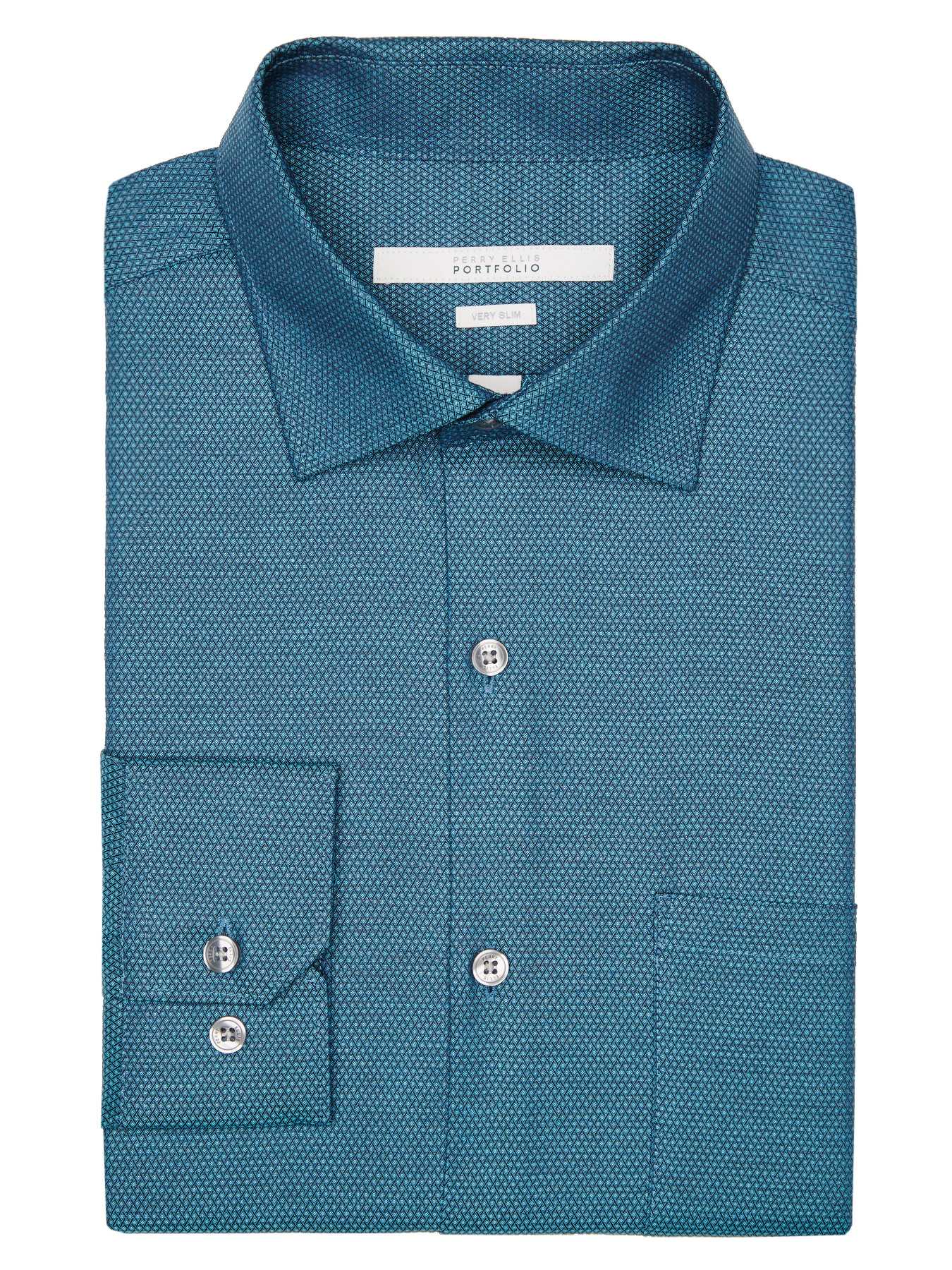 Perry Ellis Very Slim Multicolor Check Dress Shirt