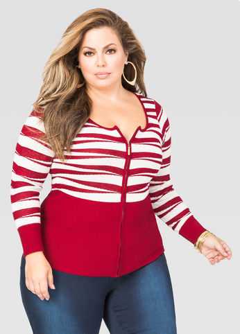 Geo Basic Zip Cardigan