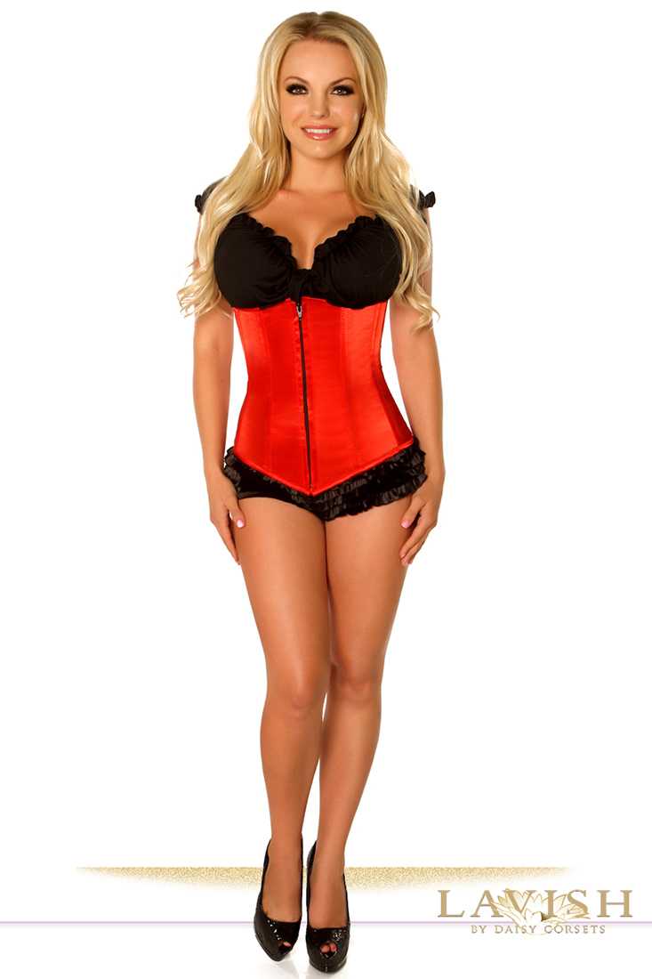Lavish Red Underbust Zipper Plus Size Corset