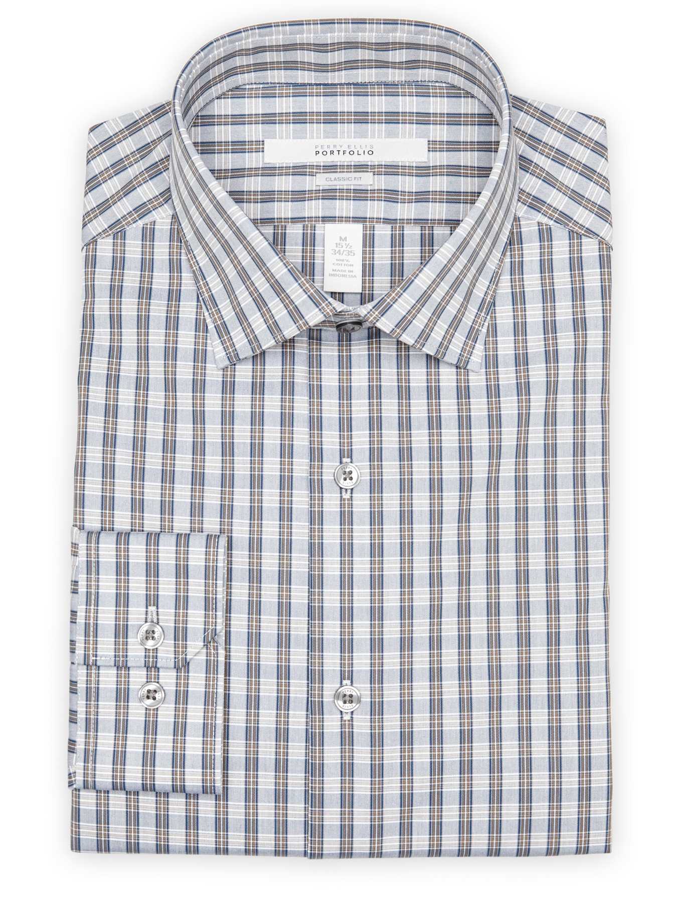 Perry Ellis Classic Fit Chambray Dress Shirt