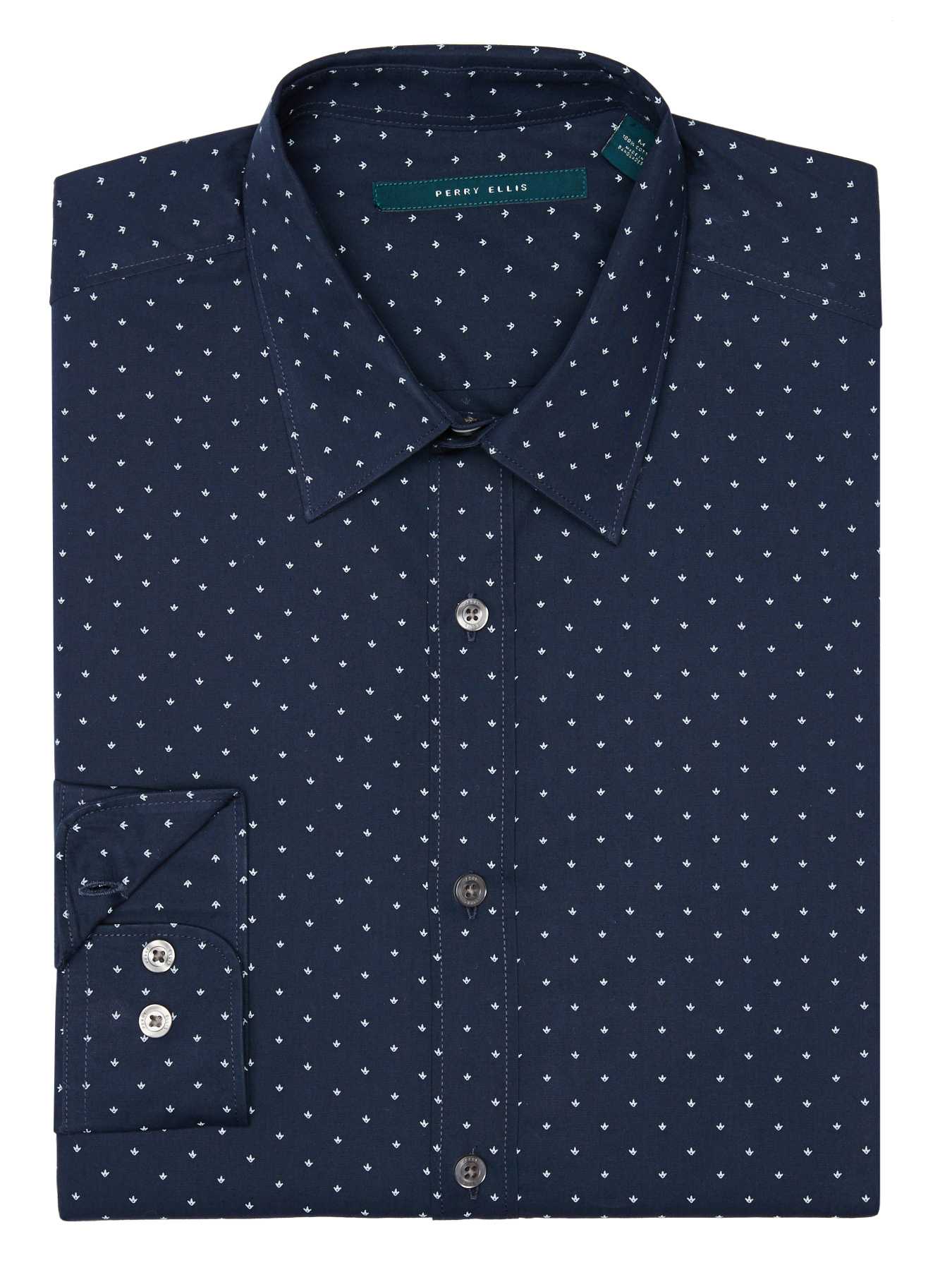 Perry Ellis Long Sleeve Polka Dot Shirt
