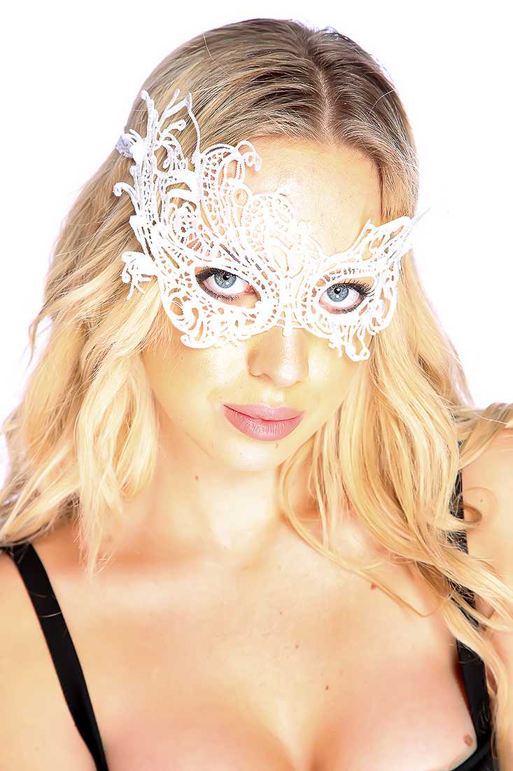 White Crochet Masquerade Mask