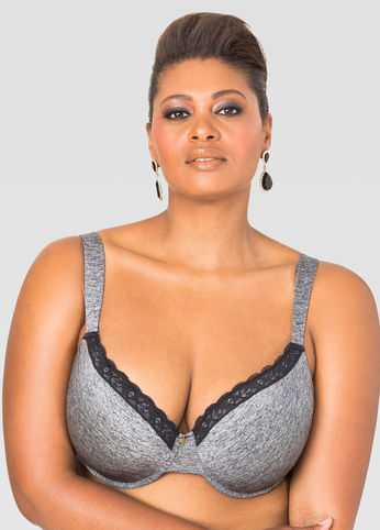Heathered Lace Trim T-Shirt Bra