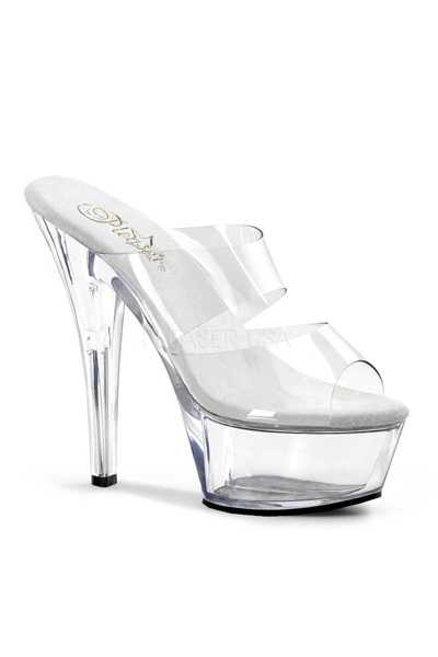 Clear Slip On Strappy Platform High Heels
