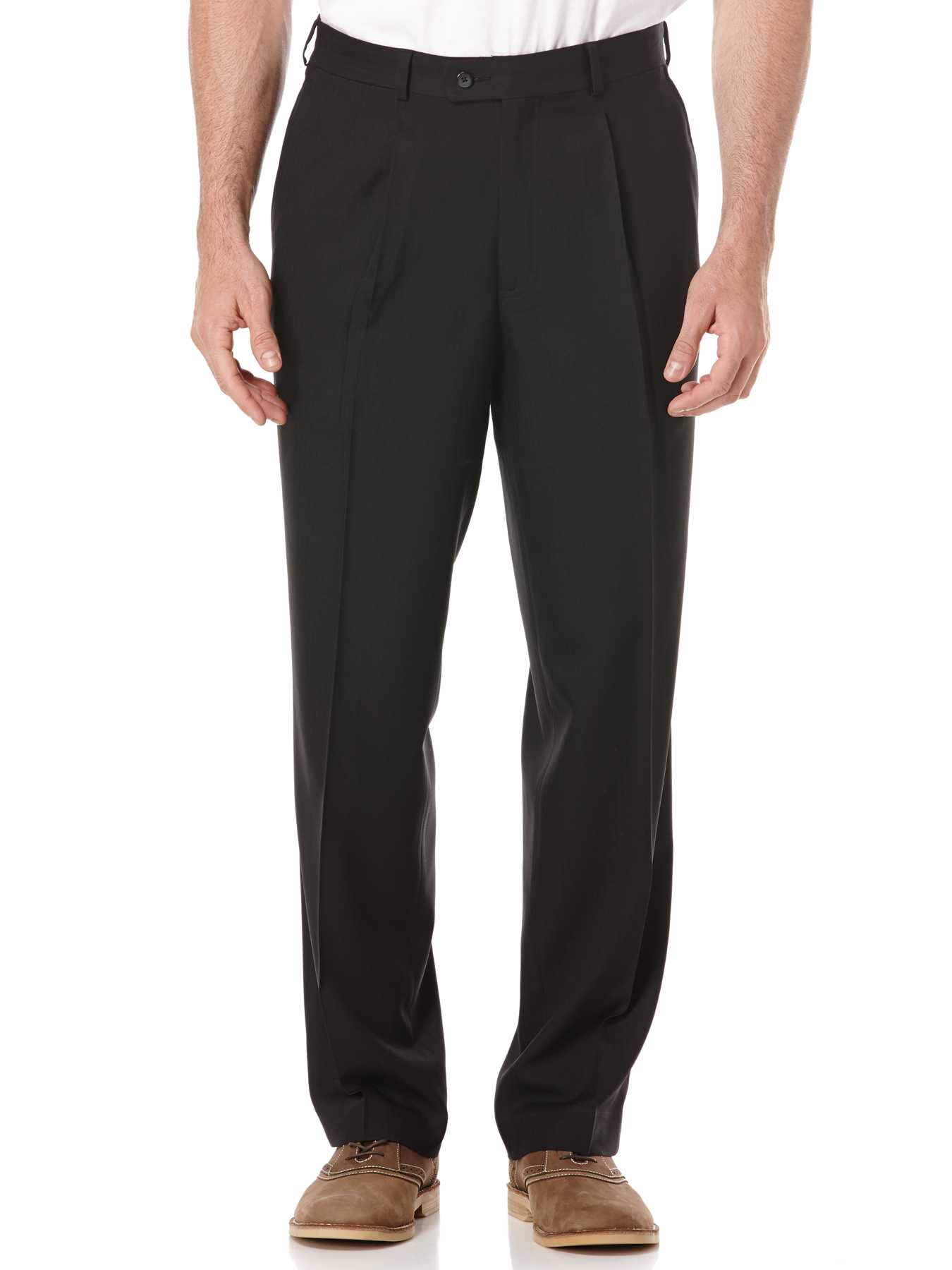 Cubavera Striated Herringbone 1 Pleat Pant