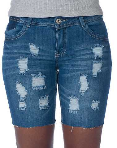 ESSENTIALS WOMENS Blue Clothing / Denim Shorts 0