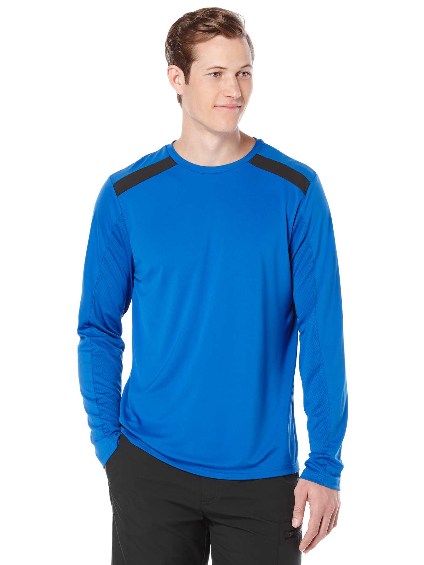 Perry Ellis Long Sleeve Solid Colorblock Shirt