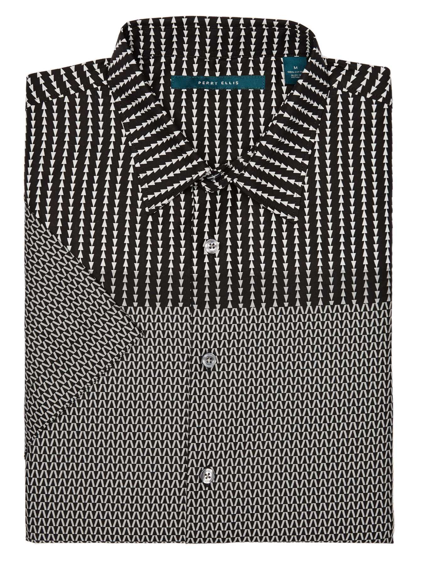 Perry Ellis Short Sleeve Block Border Shirt