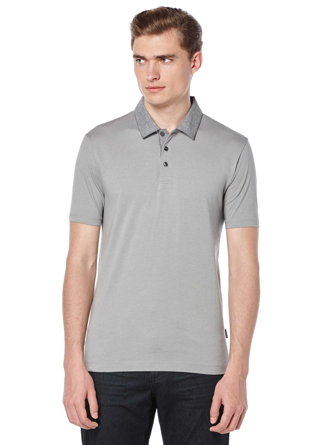 Perry Ellis Short Sleeve Oxford Collar Polo