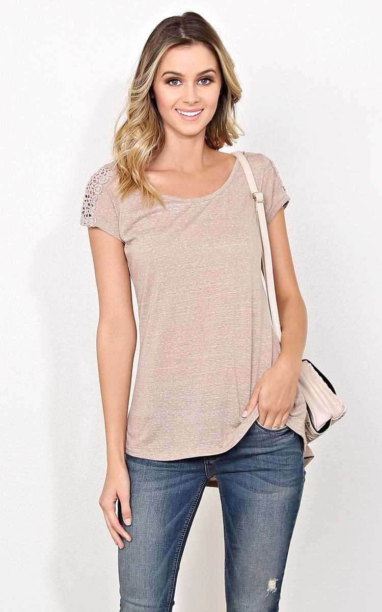 Abigail High Low Knit Top - MED - Mocha in Size Medium by Styles For Less