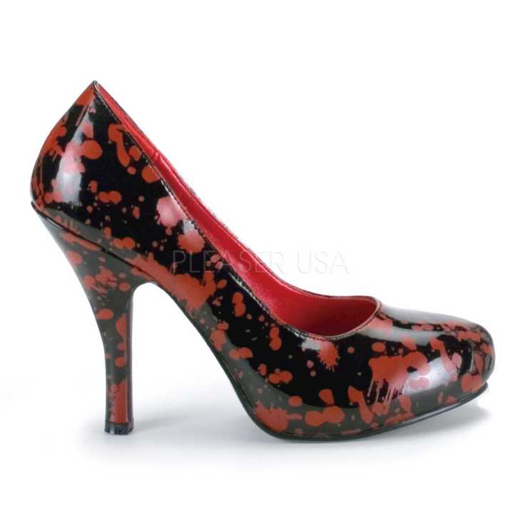Black Red Patent Blood Spatter High Heels