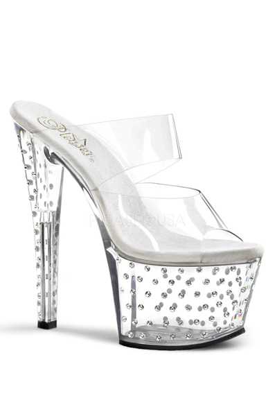 Clear Rhinestone Platform High Heels