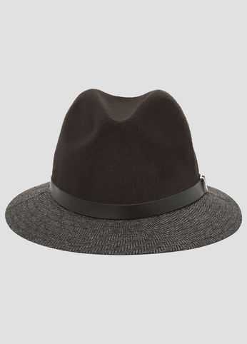 Herringbone Tweed Fedora Hat