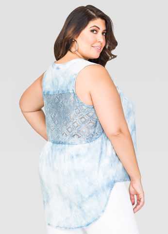 Hi-Lo Tie Dye Crochet Top