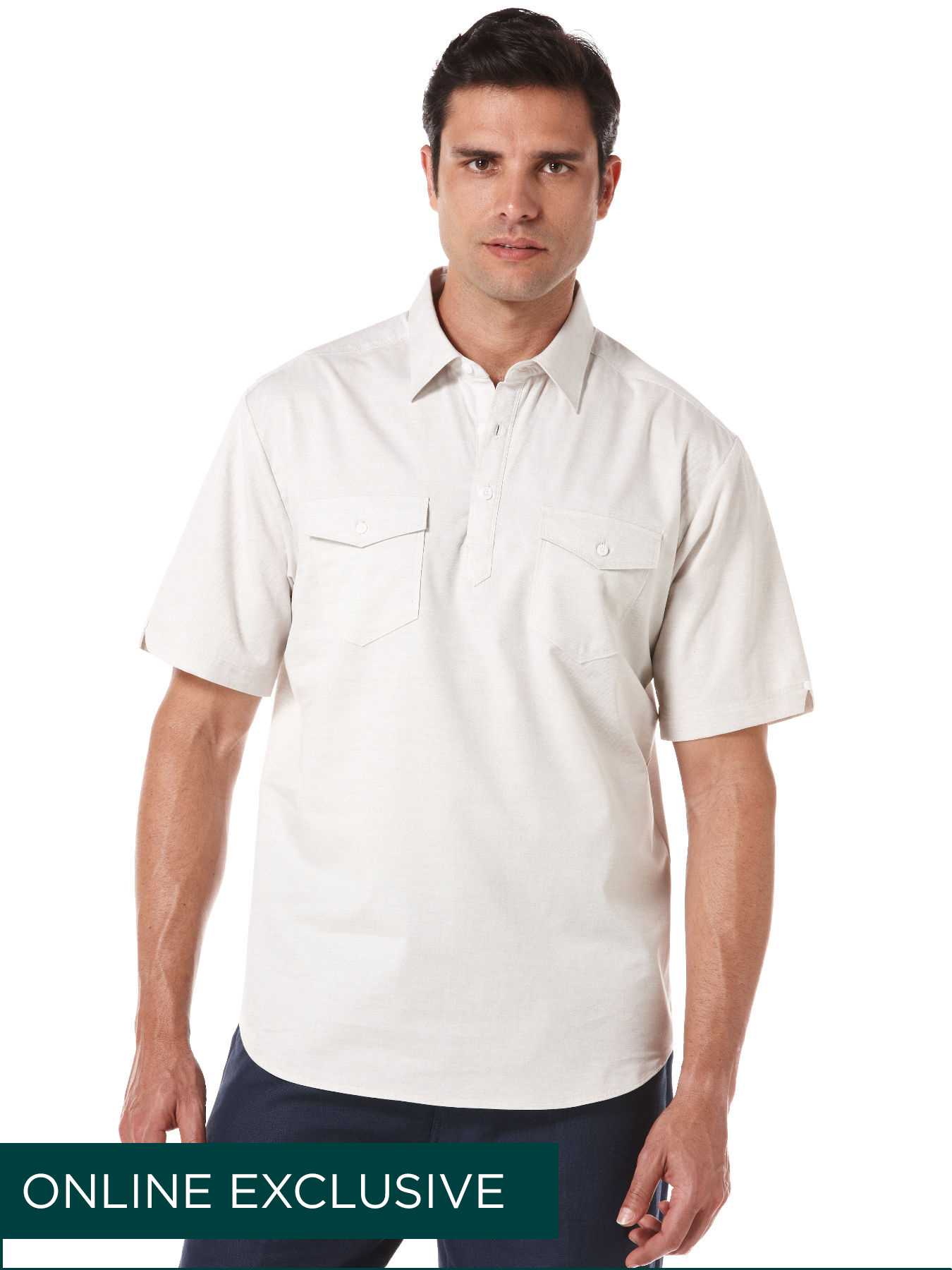 Cubavera Short Sleeve 100% Cotton 2 Pocket Popover