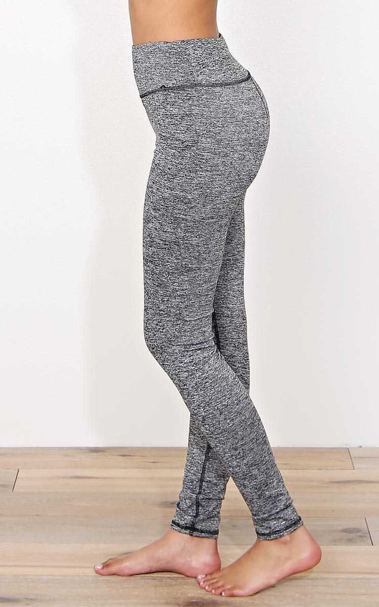 Last Rep Performance Knit Leggings - - Charcoal in Size by Styles For Less