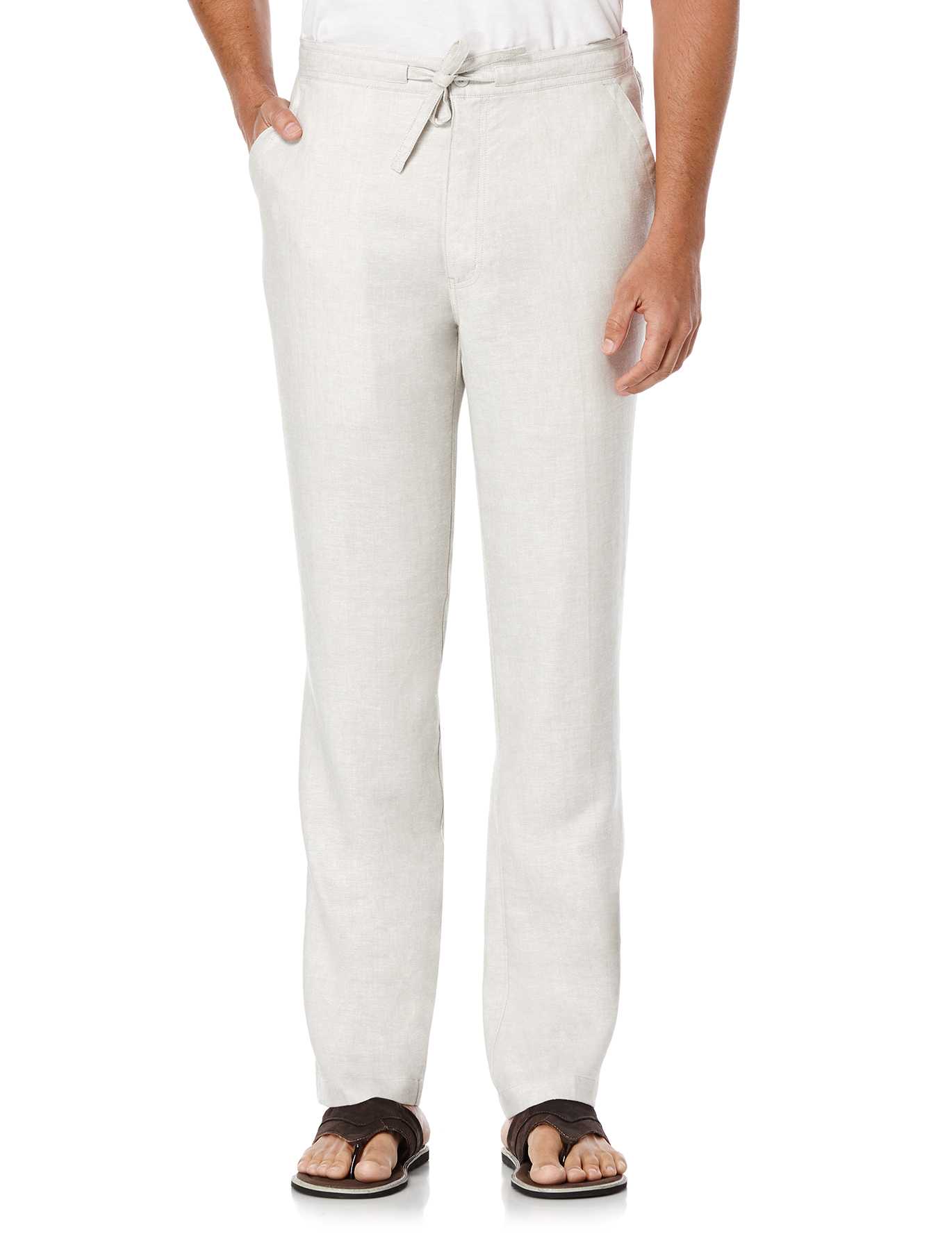 Cubavera Linen Textured Pant With Back Elastic