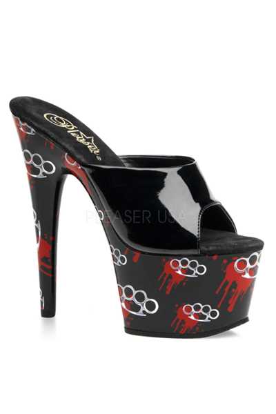 Black Patent Brass Knuckle Platform High Heels