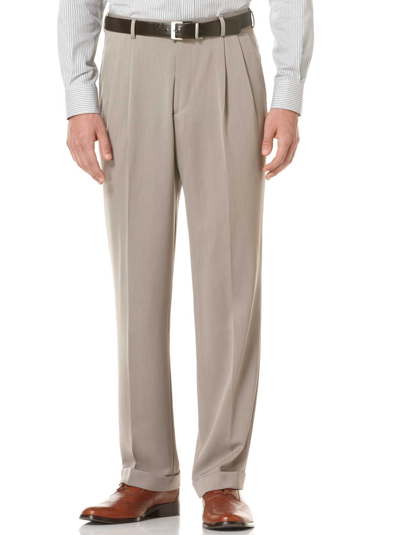Perry Ellis Double Pleated Melange Portfolio Pant