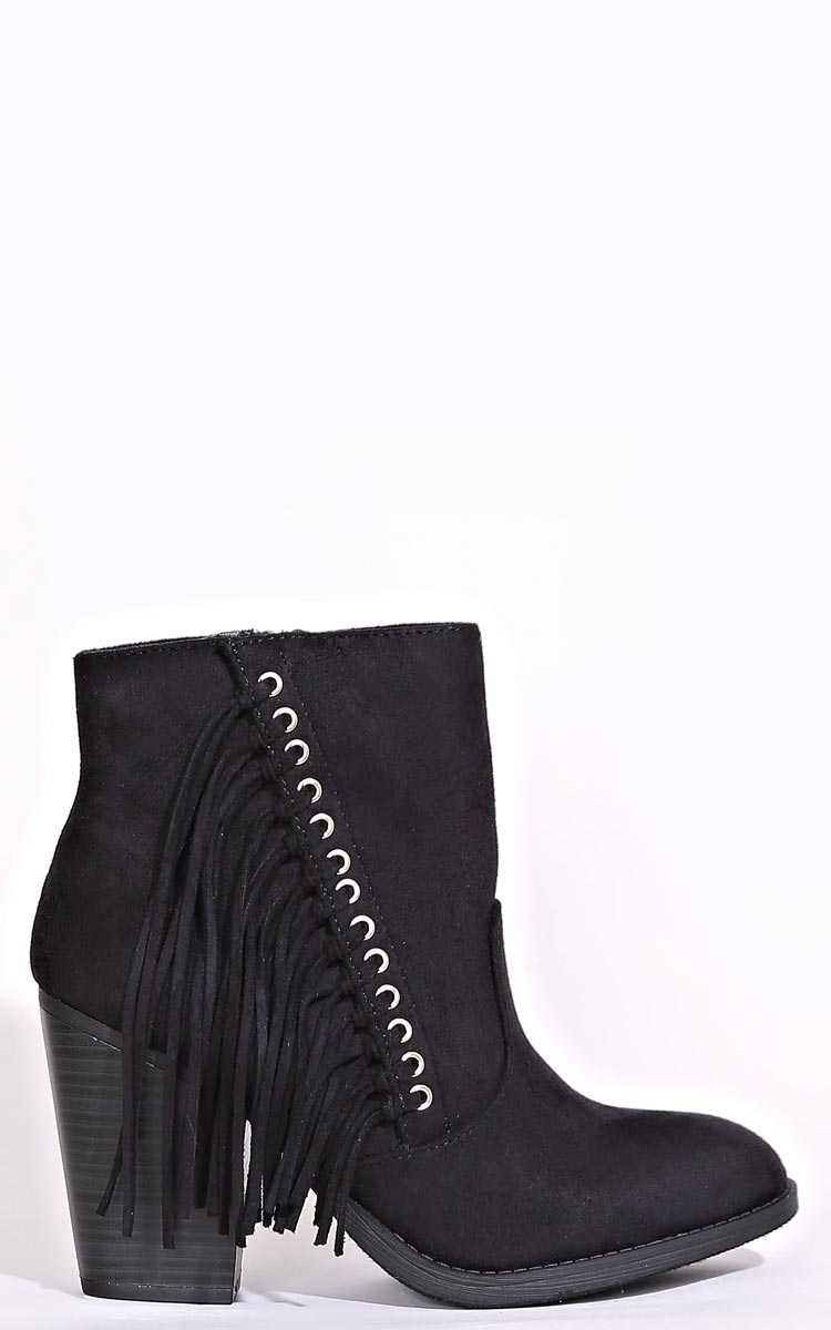 SODA Axel Fringe Booties - in Size by Styles For Less