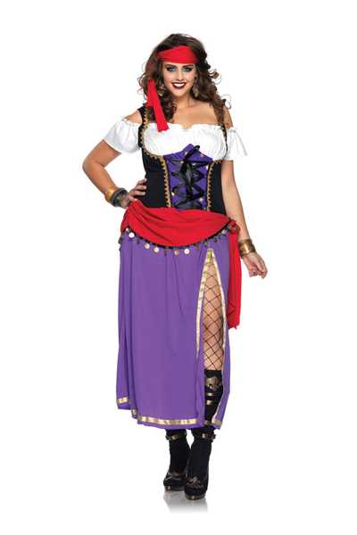Purple Black 2 PC Traveling Gypsy Costume