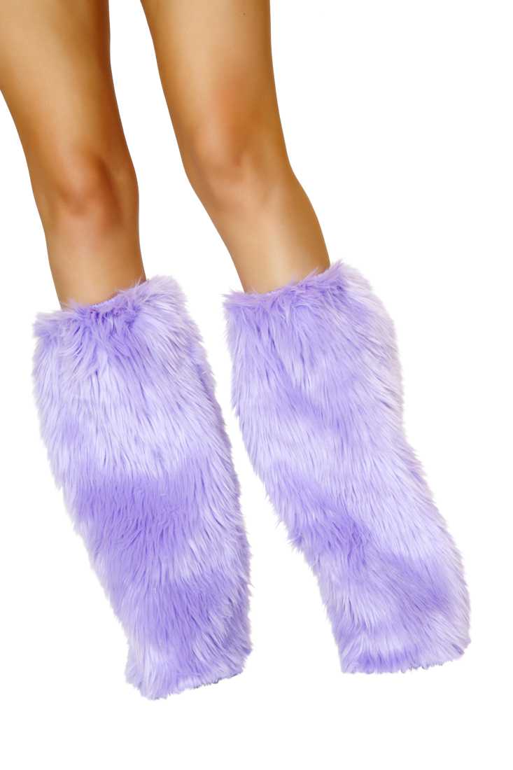 Violet Faux Fur Leg Warmers Costume Accessory
