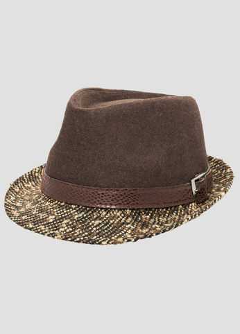 Croc Band Contrast Brim Fedora Hat