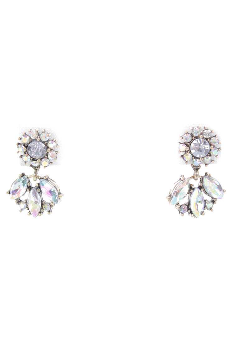 Iridescent Faceted Beaded Dangle Earrings
