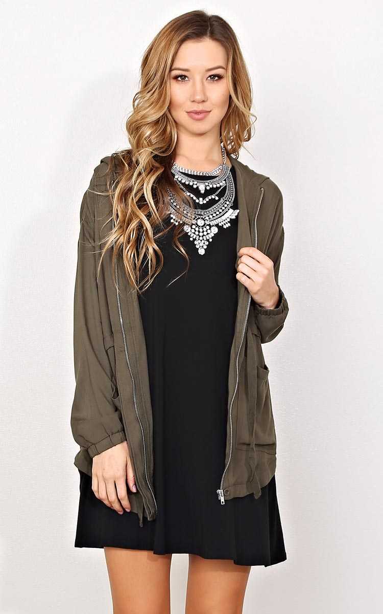 Cool Scene Woven Anorak - MED - Olive/Drab in Size Medium by Styles For Less