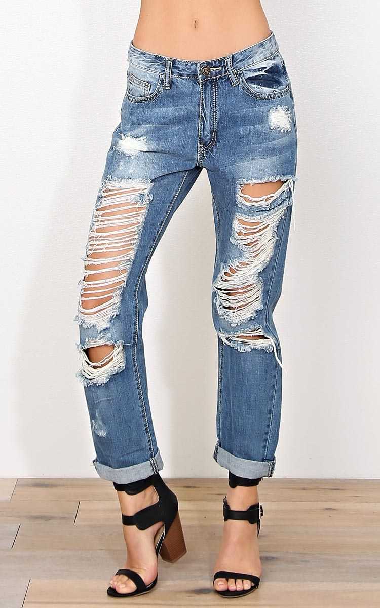 Machine Not Your Ex Boyfriend Jeans - Lt Destroyed in Size by Styles For Less